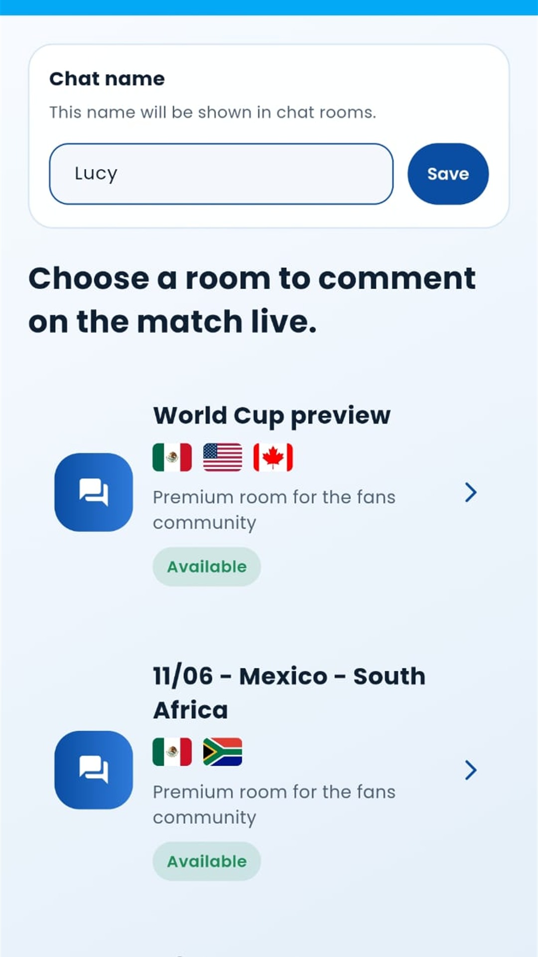 Chat screen