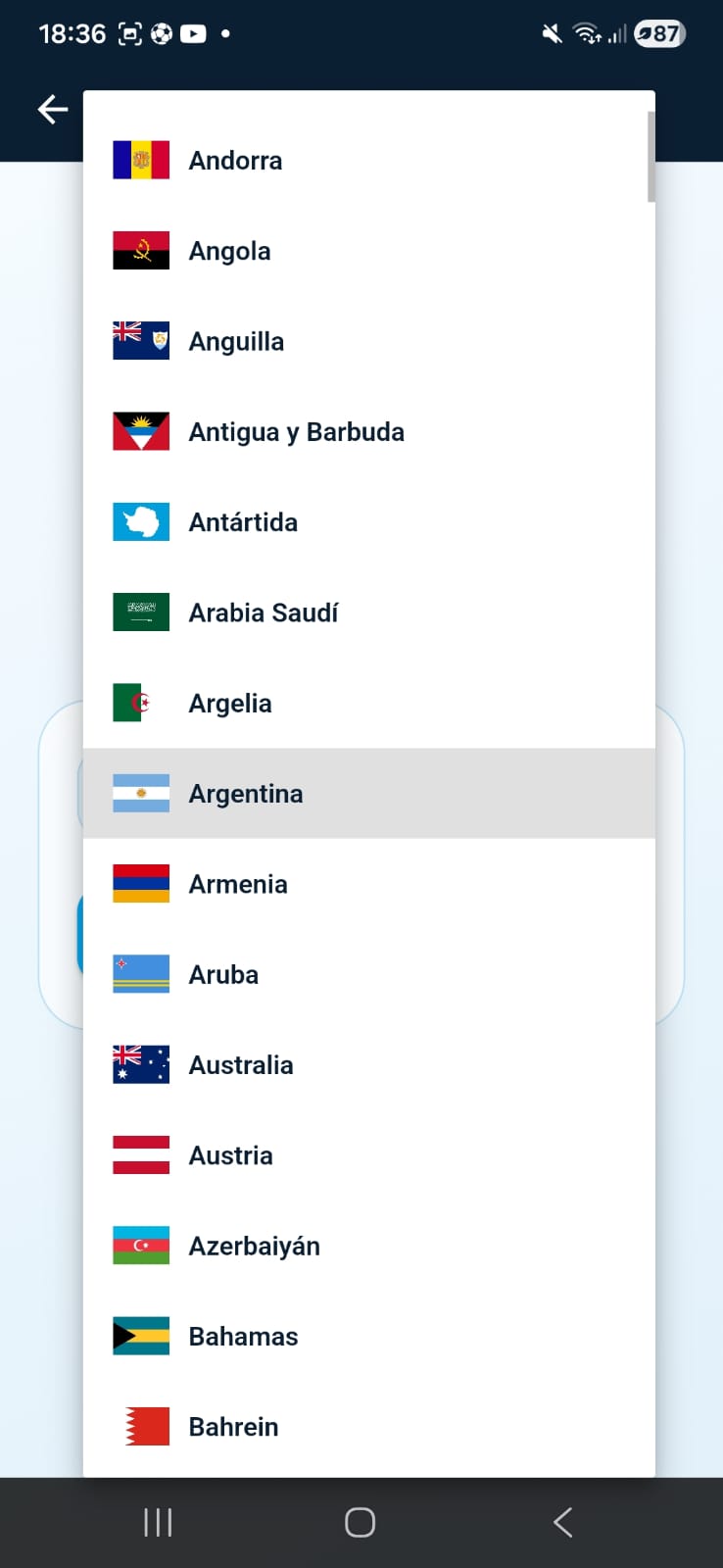 Flags screen